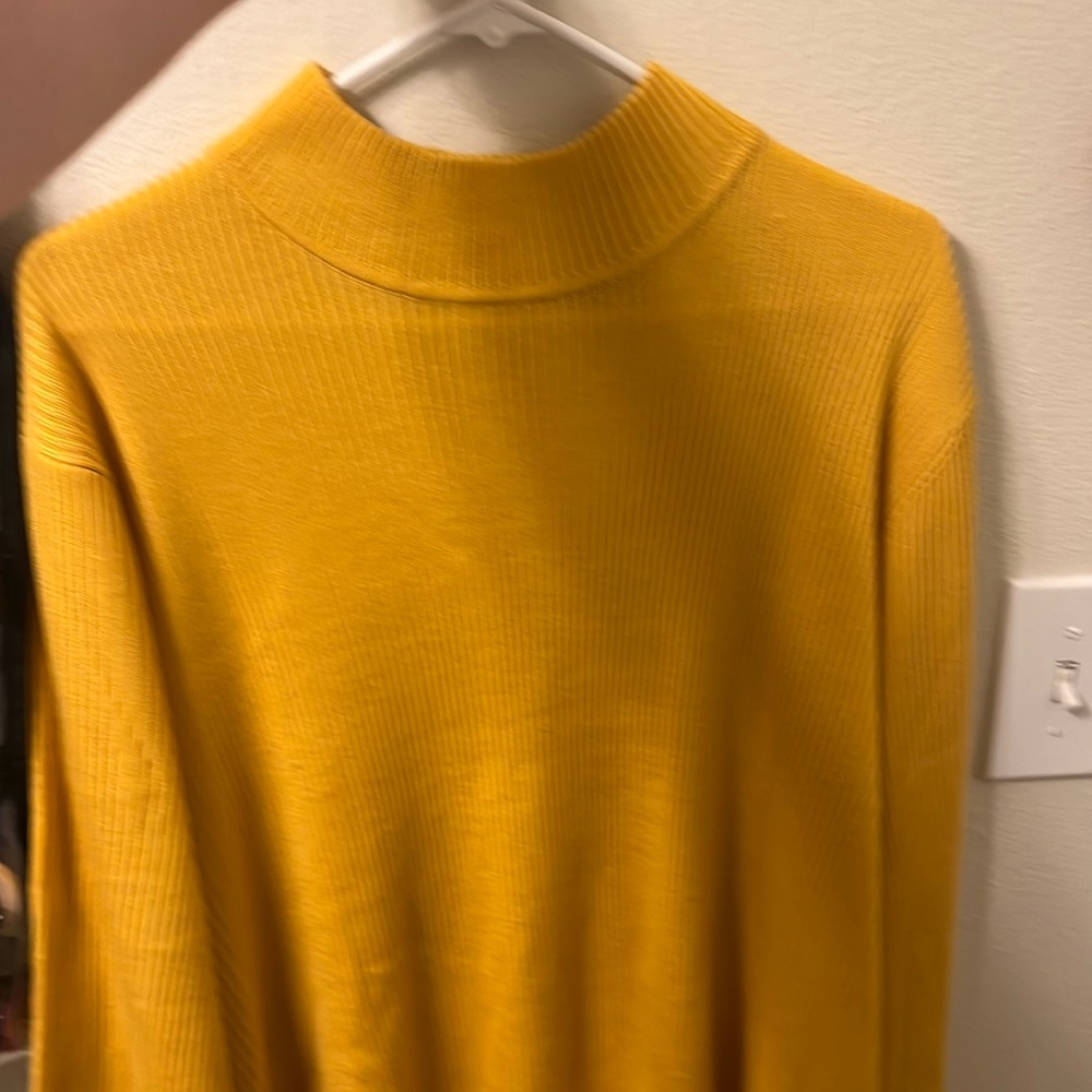 Yellow mock turtleneck sweater